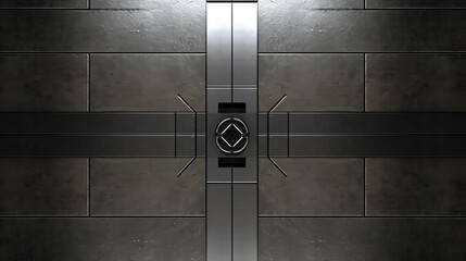 Poster - Generative AI : Hollow modern building floor with black tile