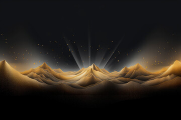 Wall Mural - gold mountain wallpaper design with landscape line arts, golden luxury background design for cover, 