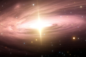 Wall Mural - bright quasar in deep space