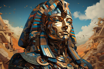 Poster - The image combines intricate details, subtle color variations, and repetitive motifs to create a visually intricate and captivating composition.  Generative AI technology.
