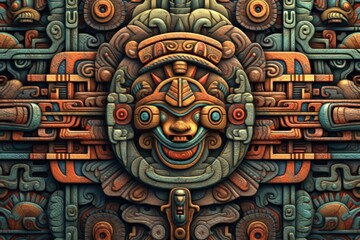 Background with mayan patterns, culture and history concept. Generative AI