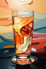 Poster - The image showcases the cup as a work of art, with its structure and details depicted through a series of intersecting lines and shapes.  Generative AI technology.