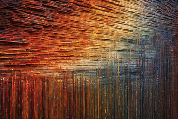Poster - An illustration of data as a tapestry woven with threads of different colors and textures, symbolizing the richness and complexity of data management and integration. Generative AI technology.