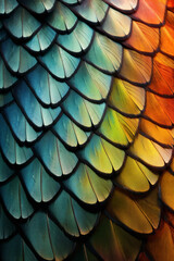 Poster - The intricate patterns and textures of a butterfly's wing, revealing the fine scales and unique coloration Generative AI technology.