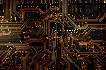 Poster - printed circuit board backdrop background. generative ai