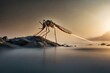 closeup of a female Dengue mosquito, by generative Ai