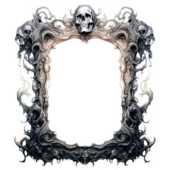 Skull frame. Skeleton head frame background.