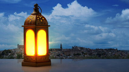 Wall Mural - Arabic lamp with bright light