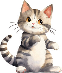 Aufkleber - Cute kitten illustration created with Generative AI technology