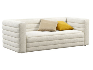 Wall Mural - Modern loveseat white boucle upholstery sofa. 3d render.