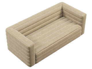 Wall Mural - Modern loveseat beige velvet upholstery sofa. 3d render.