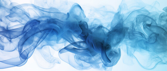 Wall Mural - blue smoke on white background 3d volumetric texture background. generative AI