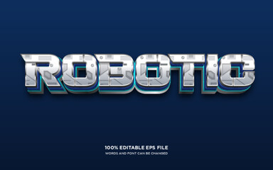 Poster - robot 3d editable text style effect