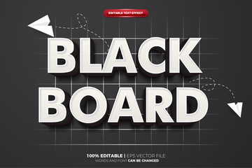 Black Board back to school 3d editable text effect