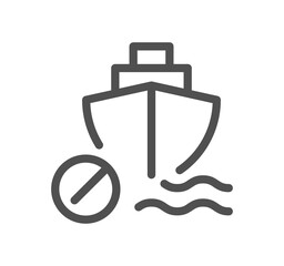 Wall Mural - Ship management related icon outline and linear symbol.