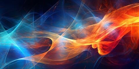 Wall Mural - Captivating abstract background featuring a combination of blue and orange colors, creating a visually striking composition that evokes a sense of contrast, energy, and artistic flair. Generative Ai