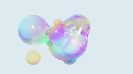 Aufkleber - Metaball animation of morphing liquid blobs. Background of 3D Abstract Colorful Metaballs. in Ultra HD 4K. a seamless, looped 3D animation.