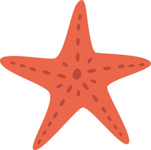 Starfish Icon In Flat Style. Summer Vector Illustration