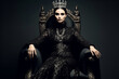 Gothic queen woman on a throne