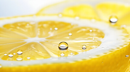 Wall Mural - Lemon slice in water closeup