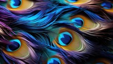 Photo Of Close Up Of Vibrant And Detailed Peacock Feathers