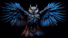 Owl With Wings, A Detailed Full Body Portrait Of A Owl, Generative Ai