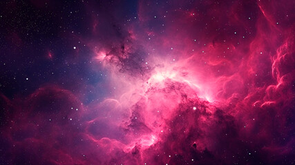 a celestial panorama of the pink galaxy with a twinkling stars, generative ai