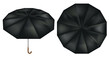 black umbrella two views from above
