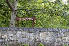 No Dumping Sign In Country Park
