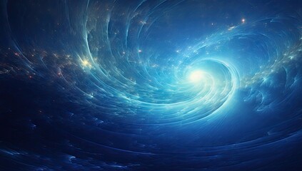 Wall Mural - blue galaxy abstract fractal Generative AI