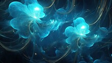 A Beautiful Swirly Blue Pattern Generative AI