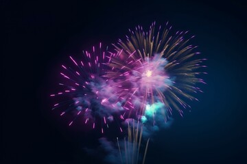 Poster - Colorful fireworks. Generate Ai