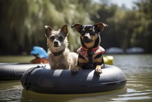 Dog Lake Vacation. Generate Ai