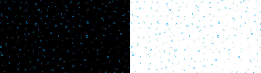 binary bit blue random scatter transparent background