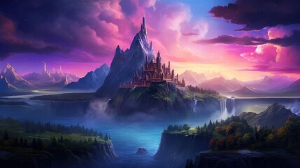 Wall Mural - Mysterious and beautiful scenery with vegetation game art