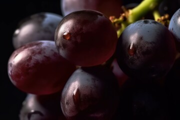 Wall Mural - Grapes closeup drops fruit. Generate Ai