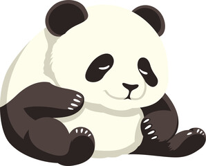 Wall Mural - Fat panda cute cartoon flat