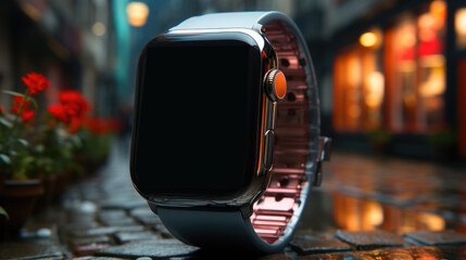 Poster - Smartwatch or fitness tracker, Technology screen, Digital device.