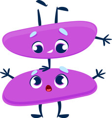 Aufkleber - Cartoon cute funny number character of 8 eight, vector kids mathematics or birthday icon. 8 eight number with eyes, and face smile for algebra or arithmetic education emoticon and numeric funny emoji