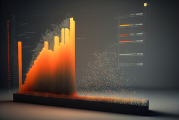 Aufkleber - Abstract data graph concept with data clusters and particles. Digital sorting and management concept for business and finance. Generated AI.