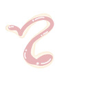 Fototapeta  - snake isolated on white pink number letter cute 