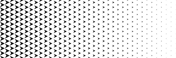 Poster - horizontal black halftone of arrow design for pattern and background.