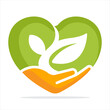 Illustration icon with the concept of caring for greenery by planting tree seeds.