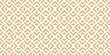Golden vector geometric seamless pattern with squares, rhombuses, arrows, grid, lattice. Luxury abstract gold and white graphic ornament. Simple modern minimal background texture. Repeat geo design