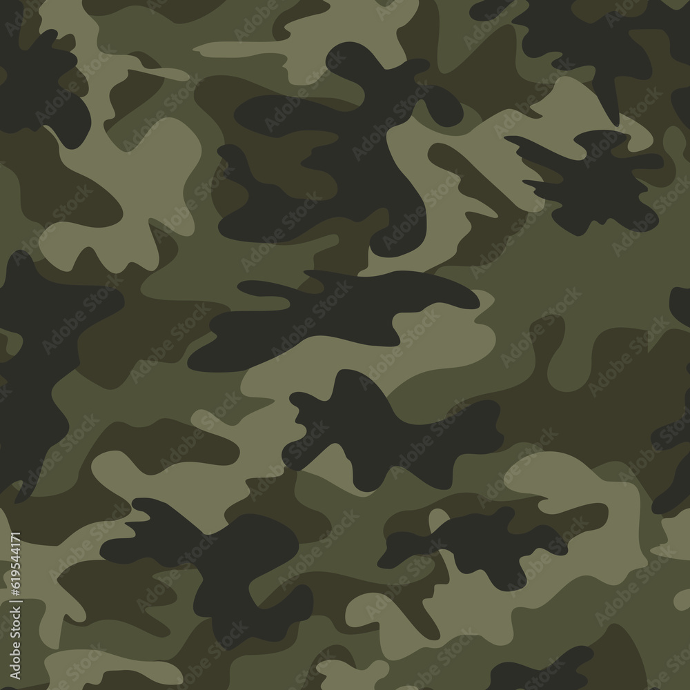 Seamless army camouflage pattern vector trendy background, military ...
