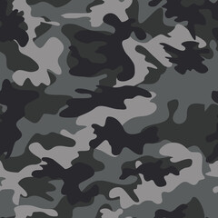 Wall Mural - 
Seamless gray vector camouflage background, military print pattern, trendy stylish urban design