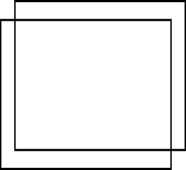 Wall Mural - Double black squares geometric borders frames outline simple plain shapes elements minimalist symbol sign icon isolated overlay png