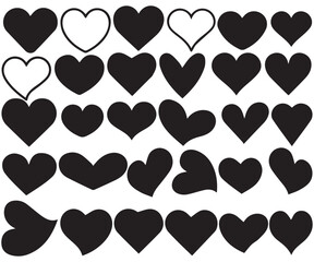 Wall Mural - Heart vector icons. Set of love symbols isolated.