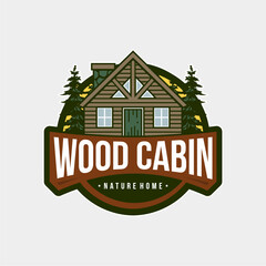 vintage cabins logo vector illustration design