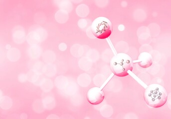 Canvas Print - Chemical bubble molecule on water background